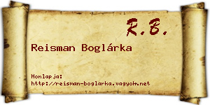 Reisman Boglárka névjegykártya